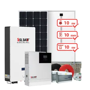 BSLBATT 5kw kapalı ızgara güneş sistemleri 10kw komple güneş invertör güneş enerjisi sistemi için ev güneş enerjisi sistemleri