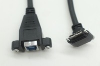 Câble USB 3.0 USB B femelle vers Micro USB3.0 mâle avec verrouillage à vis, cordon de transmission USB haute vitesse et stable pour appareil photo