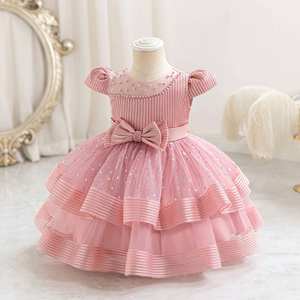 Çocuk Prenses Puantiyeli Doğum Günü Partisi Kız Boncuk Çiçek Bebek Gelinlik 1 2 3 4Y - Product Image 4