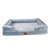 Coussin-caverne de luxe carré pour chien et chat en mousse à mémoire de forme à récupération lente, épaisseur hivernale, confort sommeil profond, lit pour animaux détachable et modulable