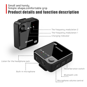 Mic Cordless160ft Long Range Video Recording <strong>Rode</strong> Microphone for Vlog Condenser Wireless Lavalier Lapel Microphone - Product Image 5