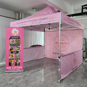 Ánh nắng mặt trời Trung Quốc nhà máy tùy chỉnh thực phẩm ngoài trời không thấm nước gấp 10x10ft <span class=keywords><strong>in</strong></span> tổ chức sự kiện tán thương mại hiển thị màu hồng lều - Product Image 2
