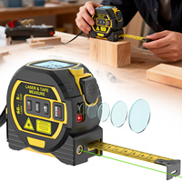 Télémètre laser 3-en-1, portée 60m, ruban à mesurer 5m, niveau laser, écran LCD, lame en acier au carbone impérial