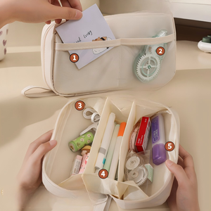 Estuche <span class=keywords><strong>de</strong></span> Lápices <span class=keywords><strong>de</strong></span> Tela Oxford <span class=keywords><strong>de</strong></span> 3 Capas con Cierre, <span class=keywords><strong>de</strong></span> Pequeña Capacidad, <span class=keywords><strong>para</strong></span> Estudiantes, <span class=keywords><strong>Adolescentes</strong></span>, Oficina y Aula, Venta al Por Mayor - Product Image 4