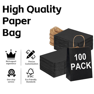 Bolsas de Papel Kraft Marrón Personalizadas al por Mayor para Ropa, Bolsas de Compra de Papel para Prendas de Vestir - Product Image 1