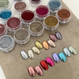 Poudre de chrome métallique à effet miroir TSZS, palette de pigments, poussière scintillante, super brillante, irisée, fournitures de poudre acrylique pour ongles - Product Image 2