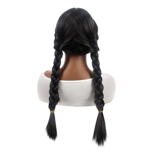 Two Braid Lace Synthetic <b>Wig</b> for <b>Black</b> Women Braided <b>Wig</b> Glueless Box Braids <b>Wig</b> Fiber Synthetic Hair - Product Image 3