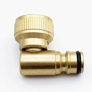 Conector de manguera de latón en forma de codo de 90 grados, rosca de 1/2 pulgada para riego de jardín, accesorio de agua duradero - Product Image 1