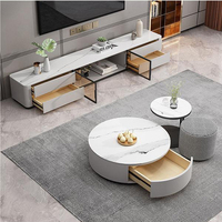 Table basse de luxe très vendue, meuble TV nordique, table basse et meuble TV en bois avec tiroir