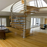 Escalier en colimaçon en bois sur mesure avec support central pour maisons modernes