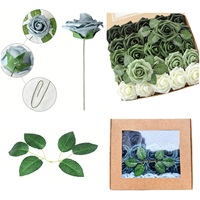 Vente en gros de fausses fleurs artificielles en mousse de rose réalistes au toucher réel pour centres de table de décoration de mariage