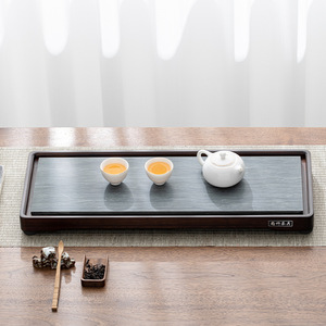 Black Gold Stone <b>Tea</b> <b>Tray</b> 3.7 Small Water Storage Flat Kung Fu <b>Tea</b> Set Office Home Use With Lid Water Filter - Product Image 1