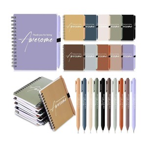 Venta al por mayor A5 objetivos inspiradores diario cuaderno logotipo personalizado cuaderno espiral de tapa dura con tapa de la pluma - Product Image 2