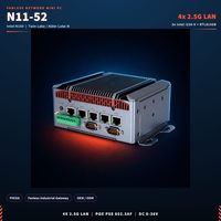 Fansız Endüstriyel Mini Bilgisayar Intel N150 4x LAN POE 5x COM 2.5G I226-V DC 9-36V GPIO Ağ Geçidi N11-52