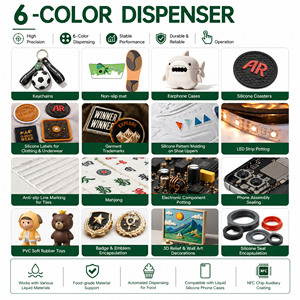 Machine de distribution CNC à 6 têtes et 6 couleurs, haute performance pour étiquettes en silicone et porte-clés - Product Image 3