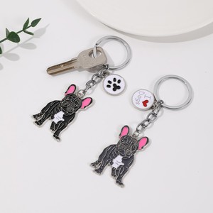Llavero colgante de metal con etiquetado en dos colores (negro y blanco), diseño de toro de corrida, estilo lindo y creativo de dibujos animados, joyería para bolso, venta al por mayor - Product Image 3