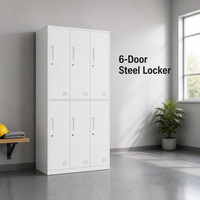 Armoire de rangement en métal à 6 compartiments de haute qualité pour vestiaire, salle de sport, école, etc.