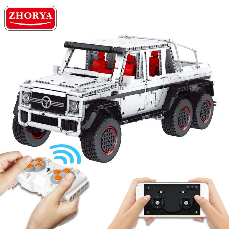 Kalıp kral 13061 G700 6x6 SUV G700 APP kontrol kamyon araç araba modeli yapı taşları tuğla çocuk araba