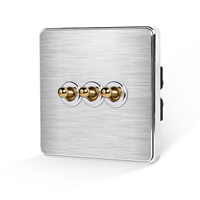 Interrupteur mural tactile Touchmi EU/UK en aluminium, 1/2/3 gangs, 1 voie, style rétro de luxe, pour usages multiples