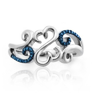 Anello vintage con cuore intagliato a forma di cuore per donna, gioielli da dito in stile etnico alla moda - Product Image 1