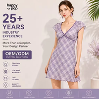 Robe midi décontractée d'été pour femme, col en V, à carreaux, en maille, manches courtes, taille haute, coupe trapèze, personnalisable OEM ODM