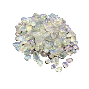 Wholesale natural crystals electroplating healing stone angel aura crystal chips cleaar quartz gravel