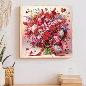 Fait à la main 30*30cm <span class=keywords><strong>Rose</strong></span> <span class=keywords><strong>Bouquet</strong></span> Décoration Murale Diamant <span class=keywords><strong>Peinture</strong></span> Forme Spéciale 5D Cristal Foret Fleur Thème Diamant <span class=keywords><strong>Peinture</strong></span> Kits - Product Image 4