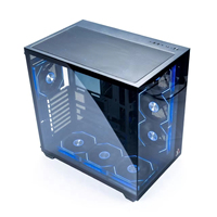 Boîtier d'ordinateur de bureau Century Star Gaming ATX Mid Tower en alliage d'aluminium avec panneau latéral en verre, moule privé, ports avant non connectés