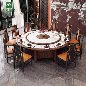Juego de muebles de comedor para Suite de Hotel, mesa de comedor redonda con tocadiscos automático y <span class=keywords><strong>Lazy</strong></span> <span class=keywords><strong>Susan</strong></span> para uso doméstico o de Villa - Product Image 5