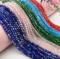 Kristal Kaca Bicone Bersegi 2/4/6/8mm Desain Biru Berkilau Polesan Halus Aksesori Fashion Berkilau Produsen Langsung