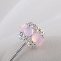 Perles de luxe en cristal opale bleu, perles intercalaires en strass AB, monture argentée, fournitures de perles en vrac pour bijoux DIY, vente en gros