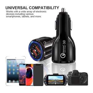 Caricabatterie per auto a doppia porta con <span class=keywords><strong>caricatore</strong></span> per auto USB Quick Charge 3.0, <span class=keywords><strong>caricatore</strong></span> per auto doppio USB universale <span class=keywords><strong>compatibile</strong></span> con qualsiasi Android e - Product Image 4