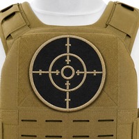 Patch thermocollant en tissu chenille 3D brodé motif visée tactique pour chapeaux, commandes en gros personnalisées