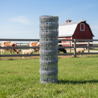 Malla de Granja para Ovejas o Vacas, de Alta Resistencia, con Protección UV y Contra la Oxidación, Fabricada en HDPE, con Alambre de Hierro Perforado y Orificios Cuadrados