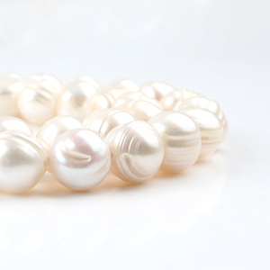 Perlas de Agua Dulce Naturales de 12-13 mm, Cuentas Redondas, Perlas Blancas, 15 Pulgadas/hebra, <span class=keywords><strong>5</strong></span> Hebras para Fabricación de Joyas, Manualidades - Product Image 5