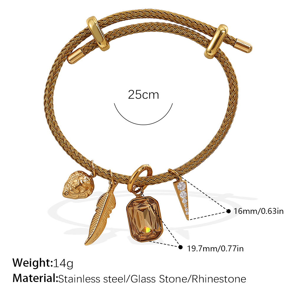SL223GG Gold Cord Multi-Accessories Bracelet