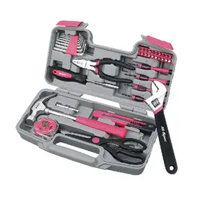 Tool Set General Household Hand Kit with Plastic Toolbox Storage Case