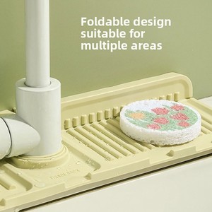 Faucet Splash Guard <b>Mat</b> <b>Silicone</b> Soap Storage Pad for Kitchen & Bathroom, Slope Design for Fast Drying, Foldable Drainage <b>Mat</b> - Product Image 6