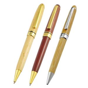 Natural Eco-Friendly Custom Twist Pen Recycled Bamboo Metal Ballpoint with Black Ink for Hotels - Product Image 1