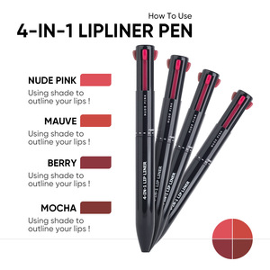 ดินสอเขียนขอบปากและคิ้วแบบ 4 in 1 กันน้ำ ติดทนนาน ใช้ได้หลากหลาย พร้อมแปรงในตัว สีชัดเจน คุณภาพสูง - Product Image 3