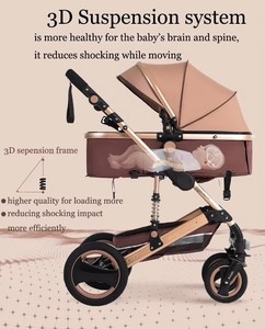 Poussette bébé, siège auto réversible 3-en-1 avec nacelle, poussette pliable pour nourrisson avec frein à un bouton et poignée réglable - Product Image 4