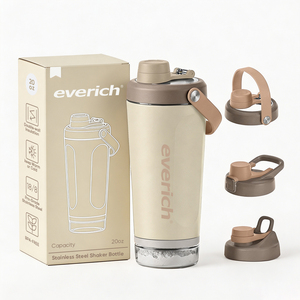 Bouteille shaker en acier inoxydable Everich ODM <span class=keywords><strong>Stan</strong></span> avec logo personnalisé, grande poignée, couvercle torsadé et compartiment de rangement supplémentaire au fond - Product Image 1