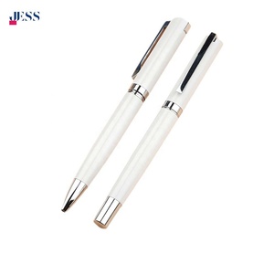 2025 usine en gros haute qualité perle blanc métal stylo à bille Logo personnalisé Souvenir cadeau d'affaires stylos 1.0mm écriture - Product Image 2