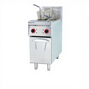 <span class=keywords><strong>Friteuse</strong></span> électrique commerciale Jie Guan DF-28 9kW triphasée 380V en acier inoxydable, double cylindre vertical, double écran, cuisine occidentale - Product Image 1