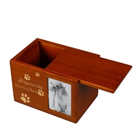 Urne funéraire moderne en MDF personnalisée pour chiens et chats, cercueil artisanal pour animaux de compagnie avec motifs faits à la main, fournitures funéraires commémoratives en gros