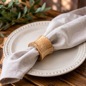 Premium Vintage <b>Oak</b> Wood Napkin Rings Set of 6 Wedding Tableware Napkin Buckles for Hotel Restaurant Dining Parties - Product Image 4