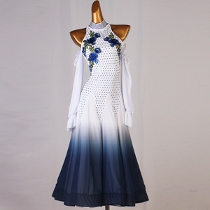 Abito da <span class=keywords><strong>ballo</strong></span> moderno con strass, vestito intero da competizione, abito a gonna ampia per valzer, tango, danza latina - Product Image 5