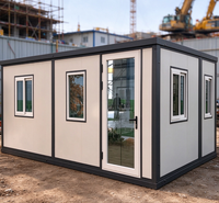 Maison modulaire préfabriquée moderne avec portes et fenêtres en verre, style conteneur, bureau, cabine, studio de jardin, chambre d'hôtes