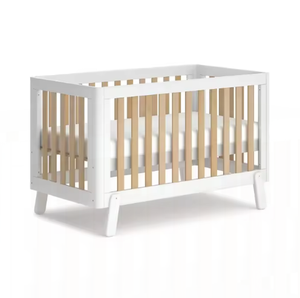 Cuna Moderna Minimalista de Alta Calidad en Color Blanco, Ecológica, Duradera, de Madera de Teca Sólida para Dormitorio y Sala de Estar - Product Image 6