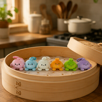 Peluches personnalisées sur le thème chinois, six couleurs, en forme de Baozi, en boîte mystère